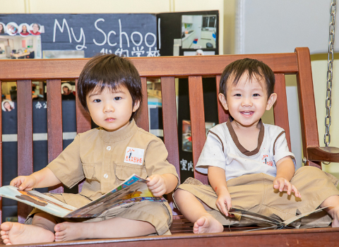 Children reading books